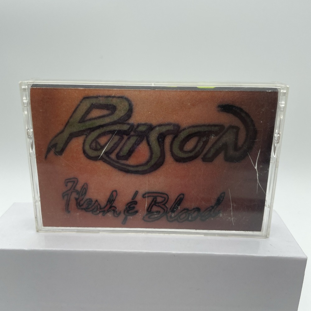 POISON Cassette Flesh & Blood 1990 Unskinny Bop Something To Believe In 90s Rock